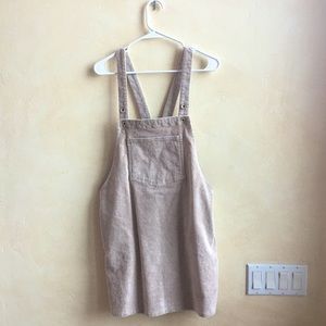 Corduroy Overall Dress - Pale Pink